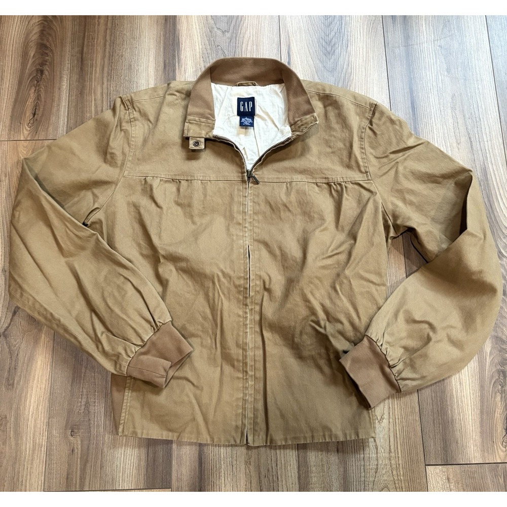 Vintage Gap Y2K Fall Jacket Sz Large Women's Tan Cotton